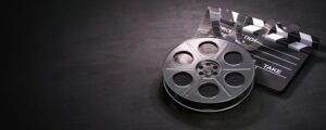 Film reel and clapper board